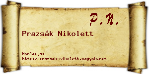 Prazsák Nikolett névjegykártya