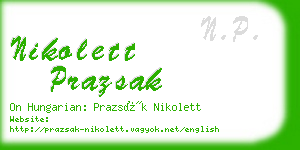 nikolett prazsak business card